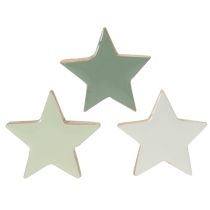 Artículo Juego de estrellas decorativas de madera para mesa y alféizar, 5 cm, 9 piezas