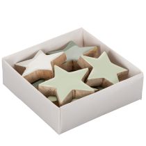Artículo Juego de estrellas decorativas de madera para mesa y alféizar, 5 cm, 9 piezas
