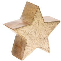 Artículo Soporte decorativo de estrella navideña para mesa o estante, 10 cm, 3 unidades