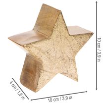 Artículo Soporte decorativo de estrella navideña para mesa o estante, 10 cm, 3 unidades