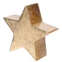 Artículo Soporte decorativo de estrella navideña para mesa o estante, 10 cm, 3 unidades