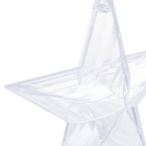 Estrella transparente para colgar Plástico 12cm 3pcs