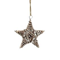 Artículo Estrella de parra marrón claro 15cm para colgar 1 pieza