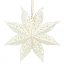 Artículo Papel decorativo para colgar copos de nieve estrella en blanco Ø20cm 6 uds.