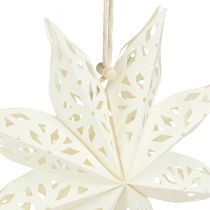 Artículo Perchas decorativas de papel blanco con forma de estrella y copo de nieve, Ø20 cm, juego de 6