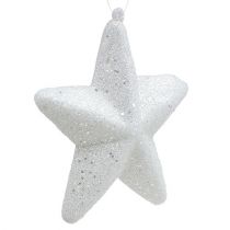 Artículo Estrella blanca con purpurina 11,5cm