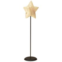 Artículo Estrella de madera, decoración de mesa de pie con estrella de madera natural H42cm
