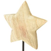 Artículo Estrella de madera, decoración de mesa de pie con estrella de madera natural H42cm