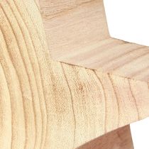 Artículo Estrella de madera de paulownia poinsettia sobre base Al 48 cm