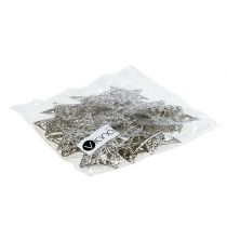 Artículo Estrella de metal plateado 6cm 20uds