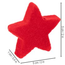 Artículo Pequeña estrella decorativa, adorno esparcido flocado, 5 cm, 40 unidades