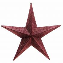 Estrella purpurina para colgar burdeos Ø30cm
