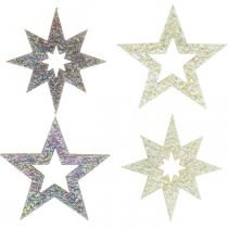 Artículo Estrellas decorativas para manualidades gomaespuma amarilla, marrón 4cm 36 piezas