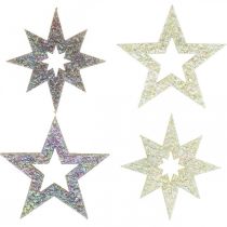 Artículo Estrellas decorativas para manualidades amarillo, goma espuma marrón 4cm 36pcs