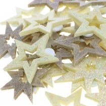 Artículo Estrellas decorativas para manualidades gomaespuma amarilla, marrón 4cm 36 piezas