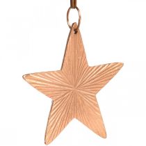 Artículo Colgante estrella, decoración navideña, decoración de metal cobre 9,5 × 9,5 cm 3 piezas