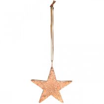 Artículo Estrella de cobre para colgar, decoración árbol de Navidad, colgantes de metal 8 × 9cm 2ud