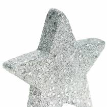 Artículo Estrellas decorativas dispersas con purpurina Ø6,5cm plata 36 piezas