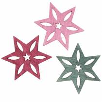 Artículo Estrella para esparcir Madera Surtida Rosa, gris 4cm 72p