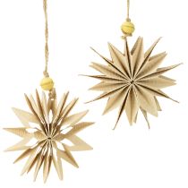 Artículo Estrellas de papel, colores naturales, Ø10 cm, 6 unidades