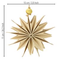 Artículo Estrellas de papel, colores naturales, Ø10 cm, 6 unidades