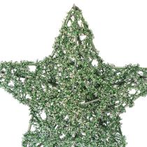 Artículo Juego de estrellas decorativas de alambre verde, dos tamaños, 10 cm, 12 piezas