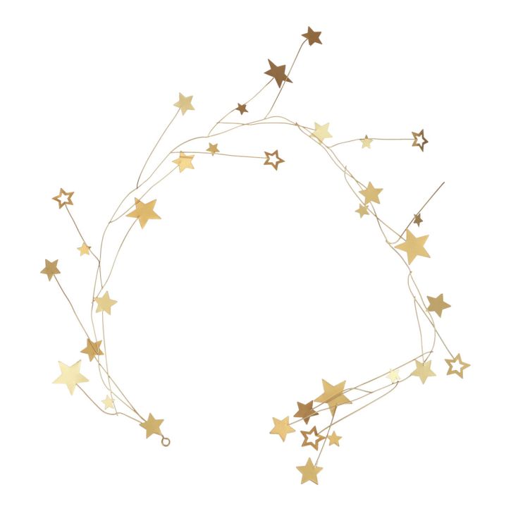 Percha decorativa estrella Navidad metal dorado 85cm