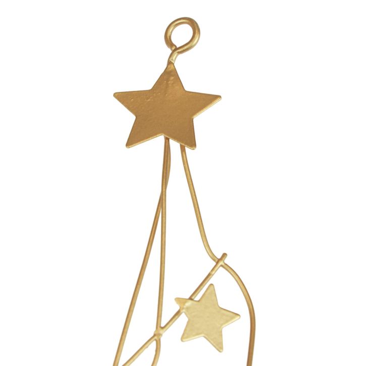 Percha decorativa estrella Navidad metal dorado 85cm