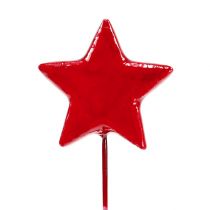 Artículo Estrellas sobre alambre para decorar 5cm rojo 48pcs