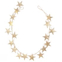 Artículo Guirnalda de estrellas para Navidad metal dorado L180cm