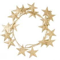Artículo Guirnalda de estrellas para Navidad metal dorado L180cm