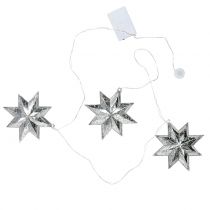 Cadena estrella acrílico plata 150cm x3 con LED para pilas