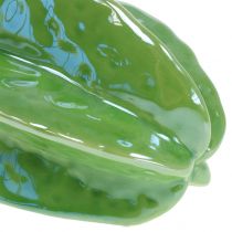 Artículo Decoración de cerámica de carambola de carambola de 10 cm, juego de 3 piezas verde