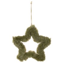 Artículo Colgantes de estrella de piel sintética, de felpa, para ventanas y puertas, 21 cm, 4 unidades