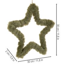 Artículo Estrella colgante de piel sintética para puertas y ventanas, 30 cm, 3 unidades.