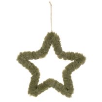 Artículo Estrella colgante de piel sintética para puertas y ventanas, 30 cm, 3 unidades.