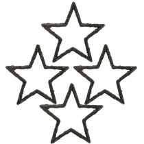 Artículo Adorno scatter estrellas navidad brillo negro Ø4cm 120p