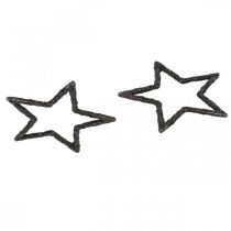 Artículo Decoración dispersa Estrellas navideñas brillo negro Ø4cm 120 piezas