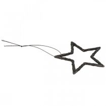 Artículo Adorno navideño estrella colgante brillo negro 7.5cm 40p