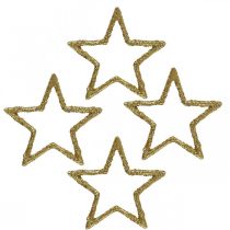 Adorno disperso estrellas navideñas brillo dorado Ø4cm 120p
