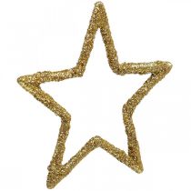 Adorno disperso estrellas navideñas brillo dorado Ø4cm 120p