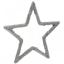Adorno disperso Estrellas navideñas purpurina plateada Ø4cm 120p