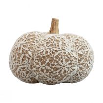 Tela decoración calabaza yute encaje blanco/beige decoración vintage Ø18cm
