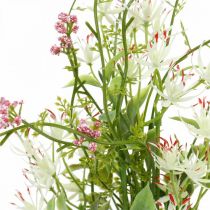 Ramo primaveral rosa artificial, blanco, verde ramo de flores artificiales H43cm