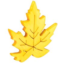 Artículo Decoración dispersa hojas de arce amarillo, marrón, platino surtido 4cm 72 piezas