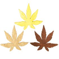 Artículo Hojas decorativas dispersas amarillo, marrón, platino surtido 4cm 72 piezas