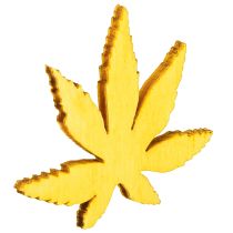 Artículo Hojas decorativas dispersas amarillo, marrón, platino surtido 4cm 72 piezas