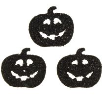Artículo Decoración dispersa Decoración de calabaza de Halloween 4 cm negro, purpurina 72 piezas