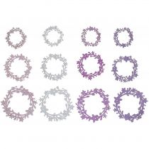 Decoración dispersa corona de flores de madera piezas dispersas color primavera Ø3-5cm 24p