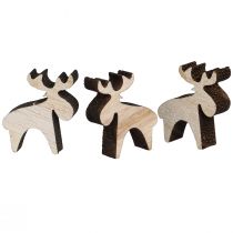 Artículo Decoración dispersa de madera decoración de alces marrón natural 2x2,5cm 108 piezas